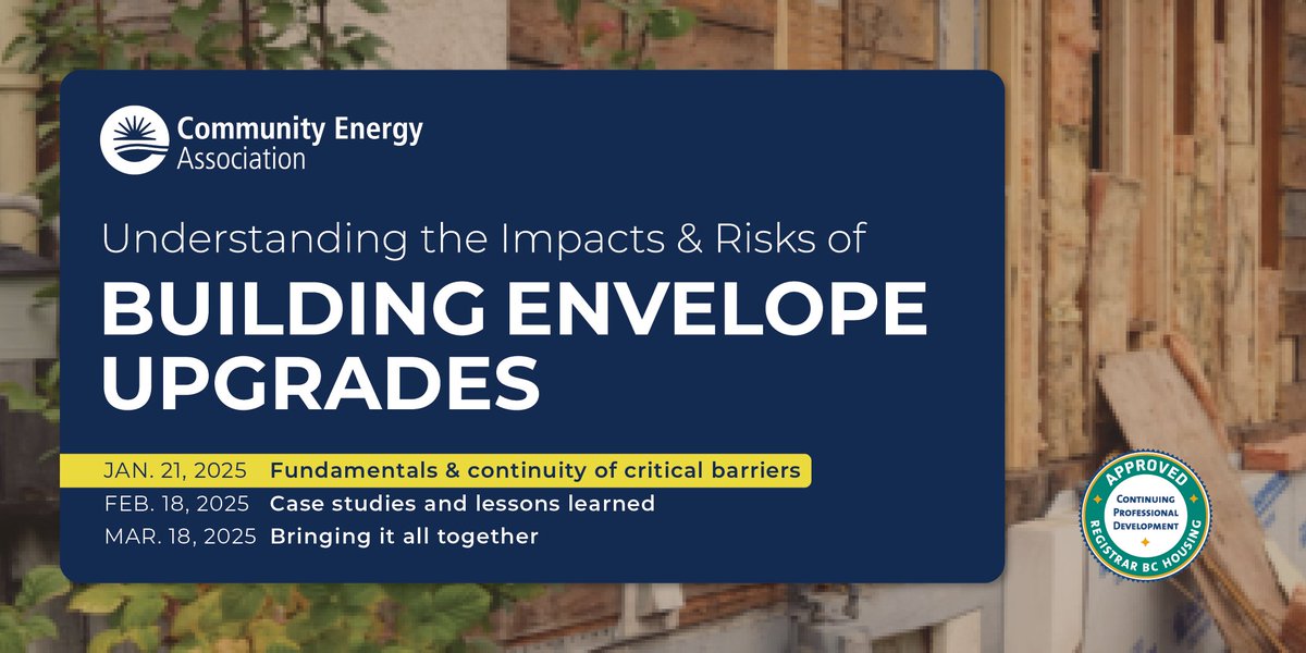 Explore Community Energy Association events for contractors, builders, and homeowners. From retrofit fundamentals to advanced heat pump selection, these workshops offer tools to boost energy efficiency, tackle overheating risks, and expand expertise. 
communityenergy.ca/events/