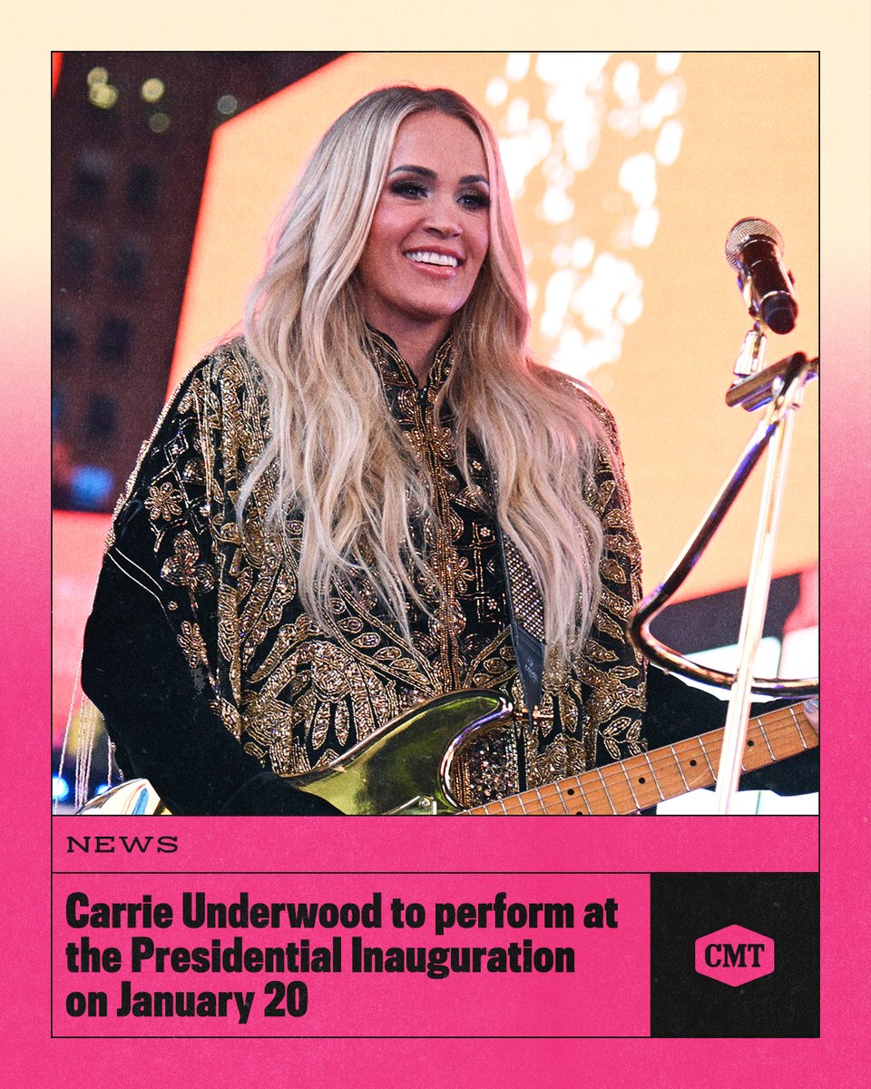 CMT's tweet image. Carrie Underwood will perform "America the Beautiful" at next week's Presidential Inauguration.