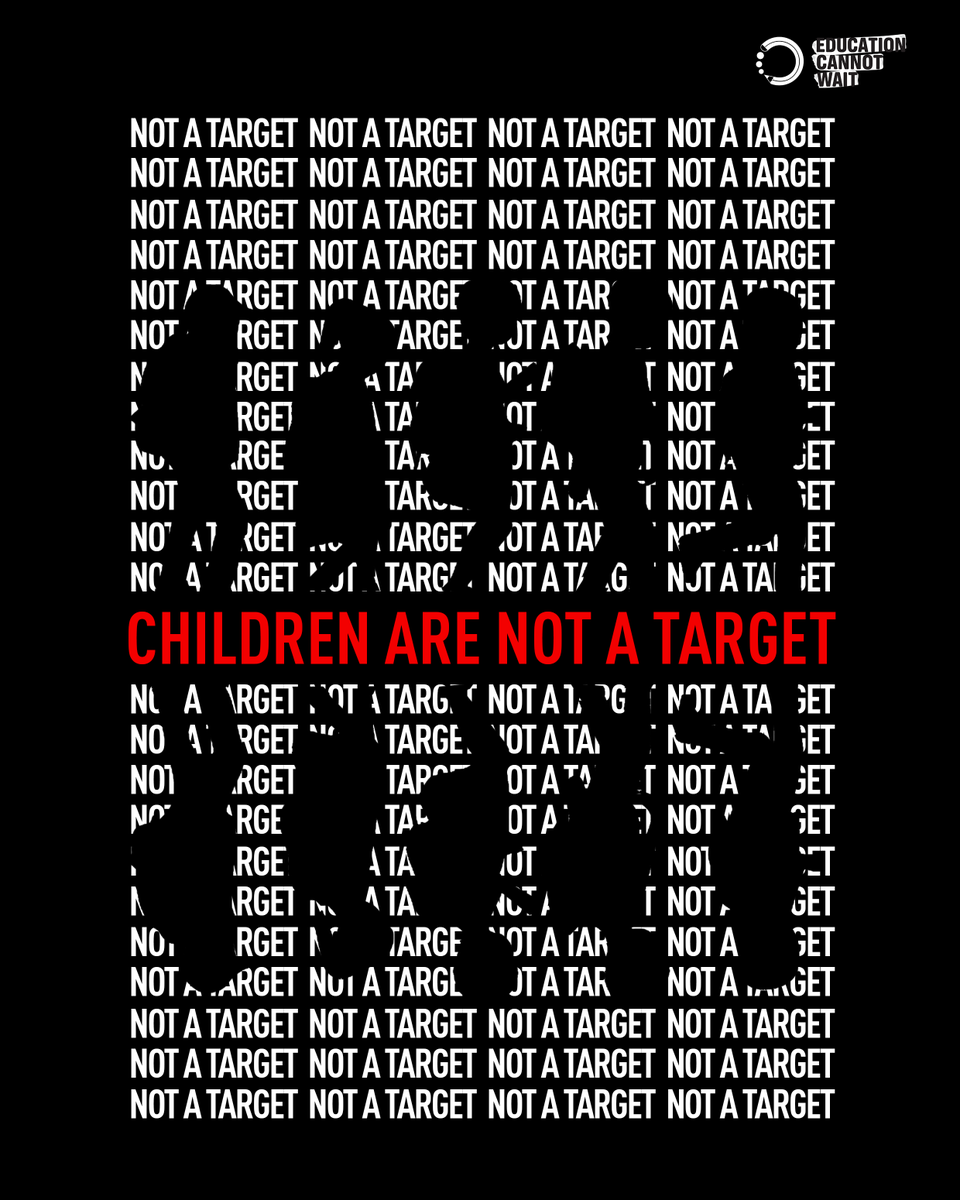 EduCannotWait's tweet image. 🚨No Child in #Gaza is Safe🚨

Attacks on children, teachers and schools must stop. @EduCannotWait calls on all parties to respect international humanitarian law and protect civilians.

Children are #NotATarget!

@UN @UNRWA @UNRWA_EU @UNOCHA @UNHumanRights @UNGeneva @OCHAOPT