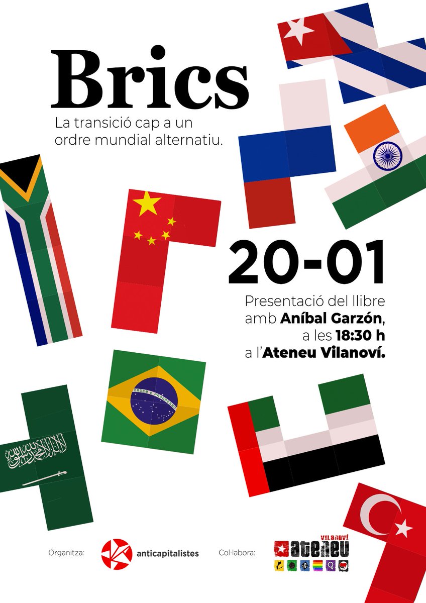 Dilluns que ve, ens veiem a la tarda a l' <a href="/Ateneuvilanovi/">Ateneu vilanoví</a> per presentar el llibre de l' <a href="/AnibalGarzon/">Aníbal Garzón 🌎</a> i parlar entre totes en clau internacional.

Ens trobareu a la gent d' <a href="/anticapiCat/">Anticapitalistes</a> amb ganes de debat ;)