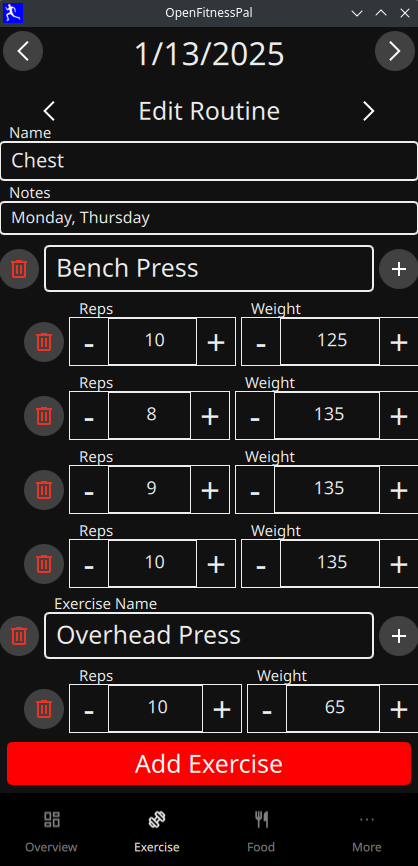 OpenFitnessPal's tweet photo. Exercise Routines enable you to create a list of exercises &amp; sets to follow, allowing you to efficiently modify your lifting days for easy pre-planning and progress tracking. https://t.co/7UxgEisAEp