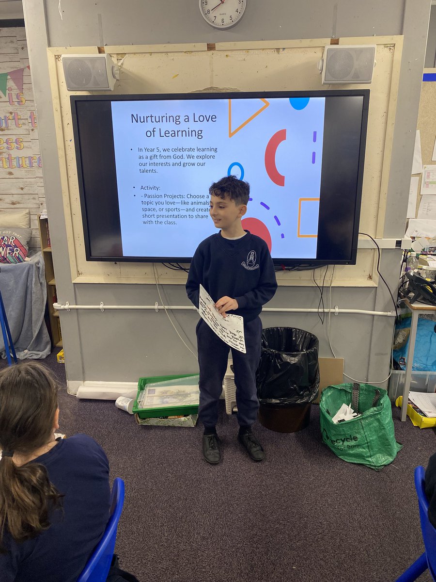 We were reviewing our school mission statement today. The children made short presentations focussed on what they love to learn about. ‘Nurture a love of learning’
#stmarysradcliffeRE