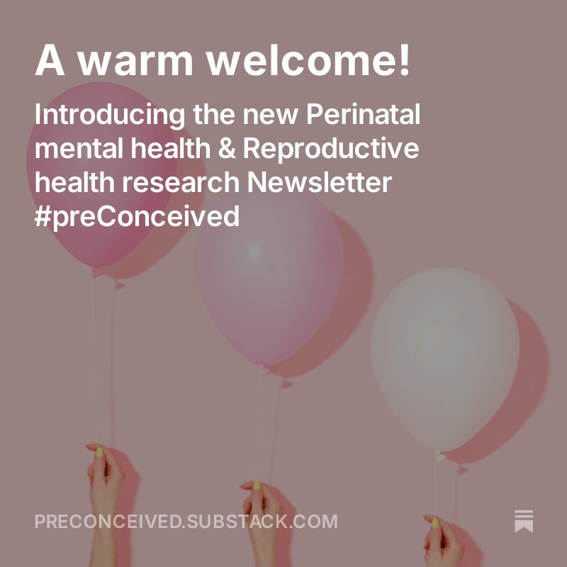 2025 &amp; I’m trying something new!…

Welcome to my Substack newsletter #preConceived where I will be documenting my journey as the 1st perinatal research lead in our NHS Trust &amp; sharing all my thoughts on reproductive health &amp; perinatal mental health 

preconceived.substack.com/p/a-warm-welco…