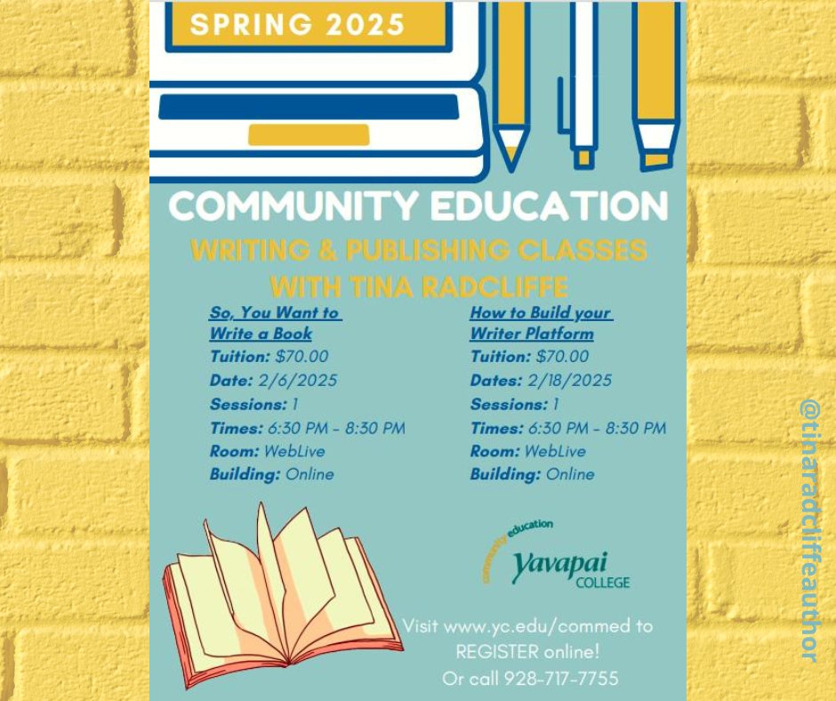 Join me for these online classes through Yavapai College.  <a href="/YavapaiCollege/">Yavapai College</a> 

For more information and enrollment follow the yellow brick link yc.edu/v6/lifelong-le…
