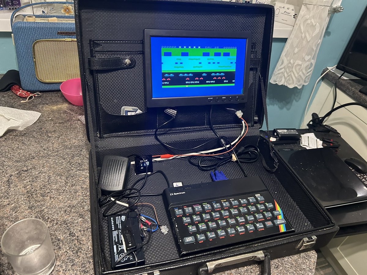 Adam Mulligan-Wilson (@retrorandrs) on Twitter photo I got it from a lovely chap called Harry who was sadly getting too old to be able to use it. He had a nice vintage radio collection and had also built this ZX Spectrum with a battery pack into a suitcase! I got it from a lovely chap called Harry who was sadly getting too old to be able to use it. He had a nice vintage radio collection and had also built this ZX Spectrum with a battery pack into a suitcase!