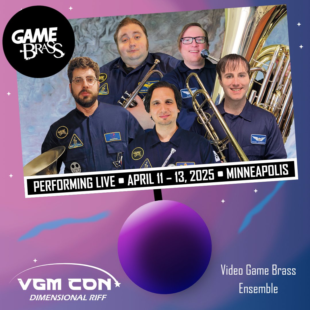 🚨ATTENTION VGM-ERS🚨 <a href="/thegamebrass/">The Game Brass</a>, a group of brass musicians🎺 (and friends🫂)  are bound for VGM CON 2025: Dimensional Riff🌌 to share the best of both worlds. What worlds you ask?🌍🌐 Why, the worlds of classical music🎶 and VGM🎮 of course! April 11-13🗓️ Minneapolis, MN📍🗺️