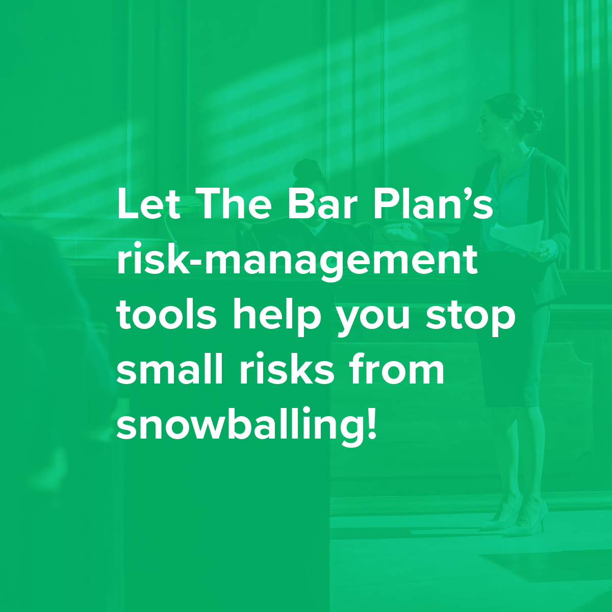 Even minor risks can lead to major disruptions for your law practice, if left unchecked. The Bar Plan provides industry-leading risk management tools to keep your practice safe and thriving this year.

#TheBarPlan #Law #Legal #Malpractice #Insurance #RiskManagement