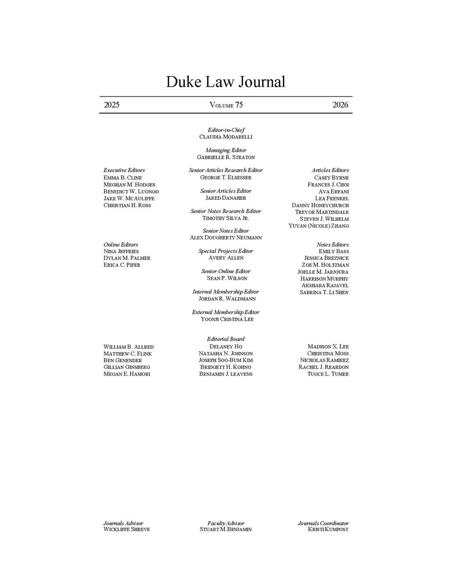 Congratulations to the newly elected Board of Volume 75!