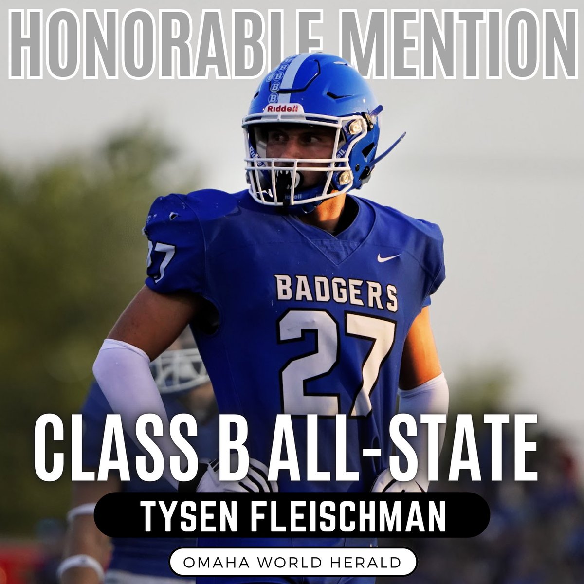 Badger_FB's tweet photo. Congratulations to our All-State Honorable Mentions! @TysenFleischman @LayneBoever @SchumanMor45285 Aidan Smith. https://t.co/1Q0QlloW0T