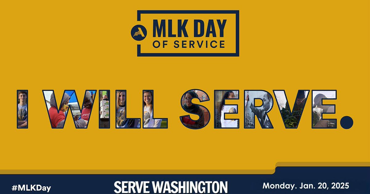 Philanthropy NW (@philanthropynw) on Twitter photo Join the #MLKDAYofService on January 20 to serve your community! Use <a href="/ServeWA/">Serve Washington</a>'s Volunteer Connect tool to find or list service projects: ow.ly/9kbh50UFLL1
#MLKDAY #WeServeWA Join the #MLKDAYofService on January 20 to serve your community! Use <a href="/ServeWA/">Serve Washington</a>'s Volunteer Connect tool to find or list service projects: ow.ly/9kbh50UFLL1
#MLKDAY #WeServeWA