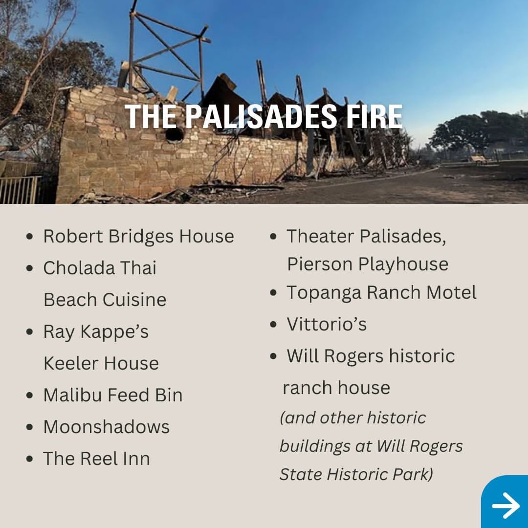 From @laconservancy: With more than 9,000+ structures damaged or destroyed to date, we’re working to ID historic places impacted by the #LAfires.

laconservancy.tfaforms.net/49