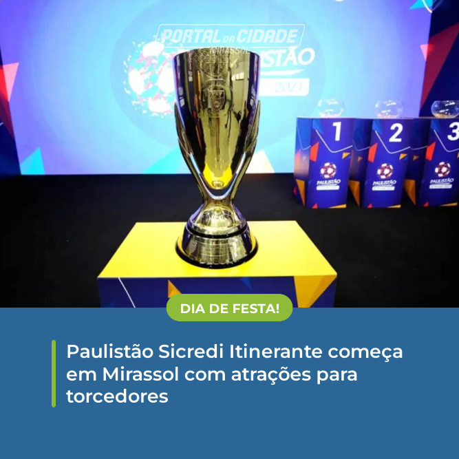 DIA DE FESTA | 🎉⚽🦁 Mirassol será o ponto de partida do tour do troféu do Paulistão Sicredi 2025, no próximo sábado (18), com atividades especiais para os fãs do Leão

➡Matéria completa no link 👇

portaldacidade.co/3782932f3a