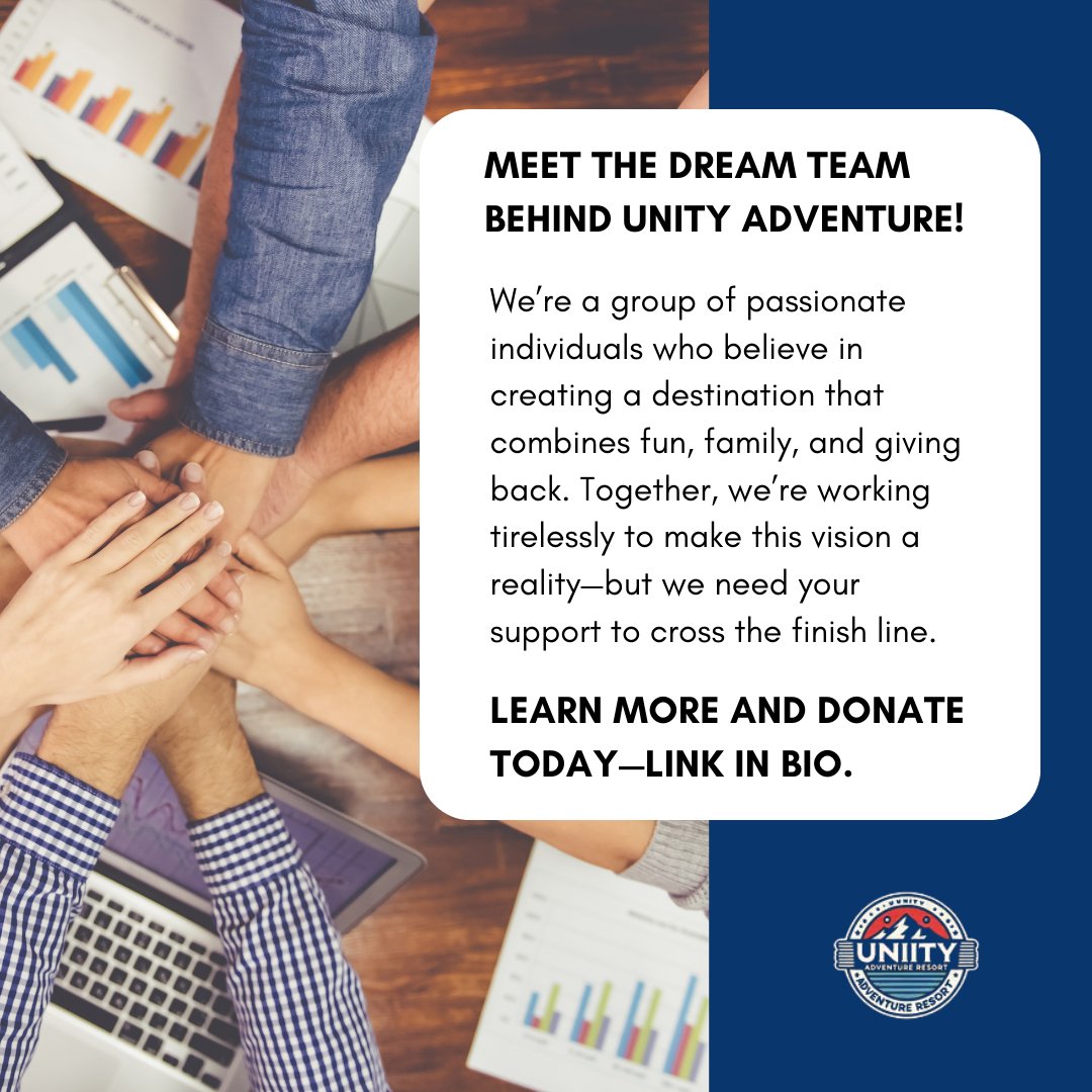 unityAresort's tweet photo. From sunrise brainstorming sessions to late-night planning, our team is fueled by a vision of building a space where connection and community thrive. 💛 Every step we’ve taken so far has been made possible by our unwavering commitment—and the incredible support from people like you.

But now, we need your help to bring this dream to life. Your donation, no matter the size, brings us closer to opening the doors to Unity Adventure and creating a legacy of joy and generosity for generations to come. 🌟

🔗 Learn more and join us on this journey—link in bio!
.
.
.
#UnityAdventure #SupportOurDream #GivingBack #FamilyFunDestination #CommunityMatters #TogetherWeCan #MakingMemories #AdventureForAll #DreamBig #DonateToday