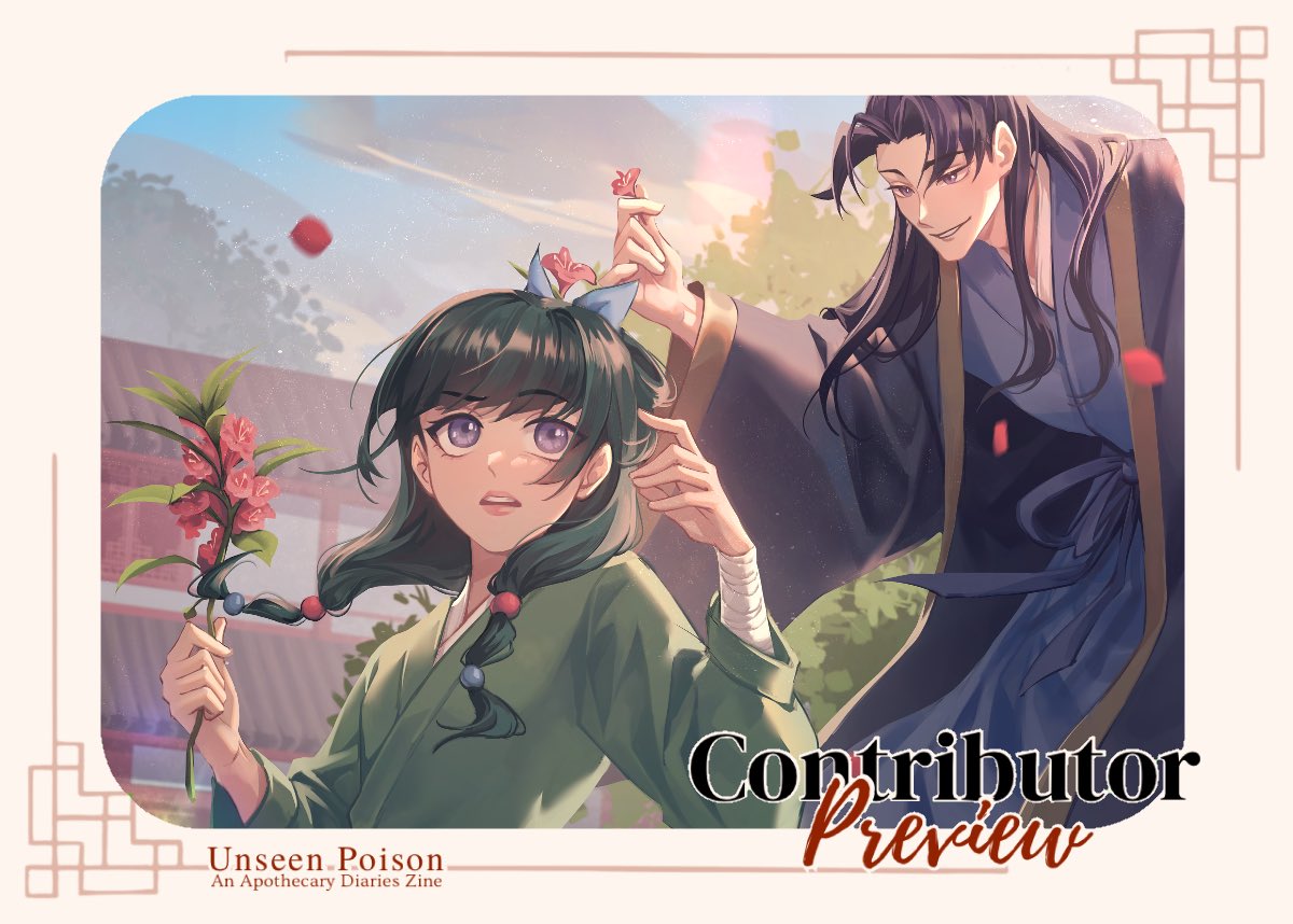 tsumishii's tweet image. My previews for @KnHZine!! 🫶💖
#apothecarydiaries #jinmao