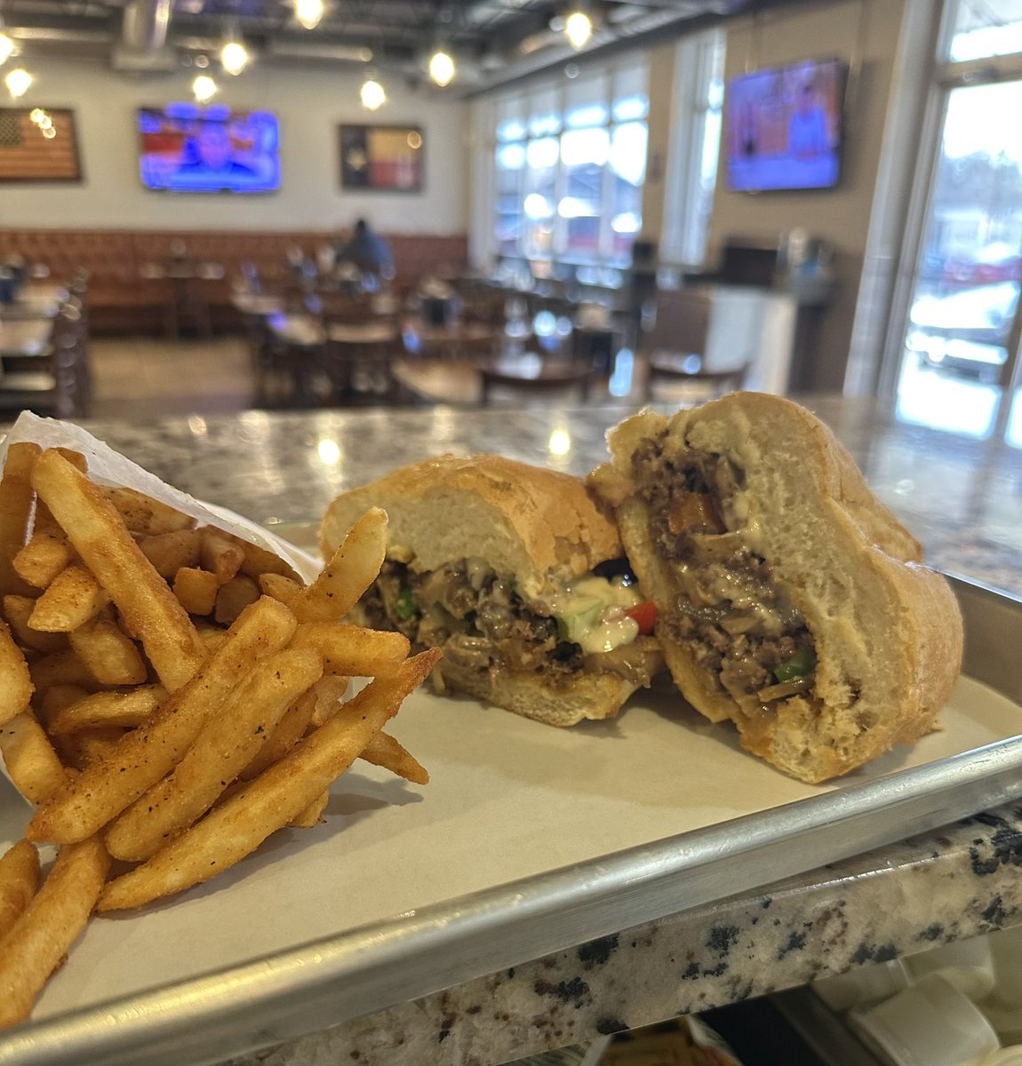 We are so back baby!! Philly cheesesteak back ❤️😍 #oliveburger #eatoliveburger #phillycheesesteak #halalfood #richardsontexas #planotexas #dallastexas #delicious