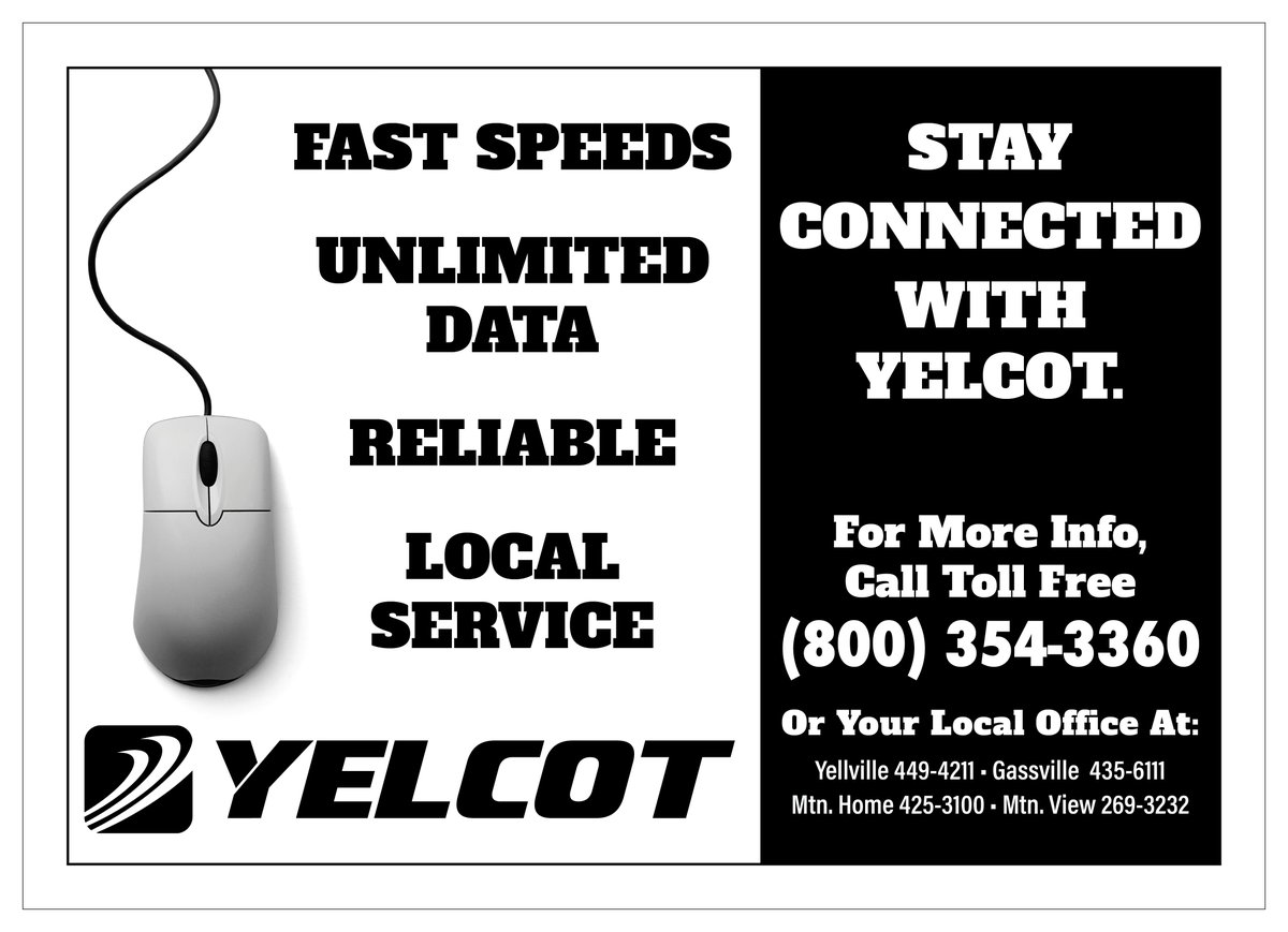 YELCOT offers Internet to customers in a variety of speeds to accommodate all levels of Internet usage, up to 1Gig in certain areas with no data limits. For inquiries regarding Internet speeds, please contact us at info@yelcot.com.
