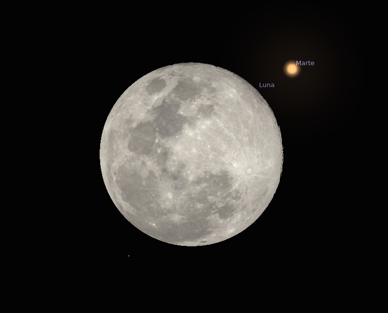 astropuebla's tweet photo. Si vive en el centro y sur de México, vea la conjunción entre la Luna y Marte.
El planeta rojo está brillando mucho, en su máximo brillo en dos años. 
Las dos estrellas de arriba son Castor y Pollux de la constelación de los Gemelos o Gemini. https://t.co/YYIY2yMhqr
