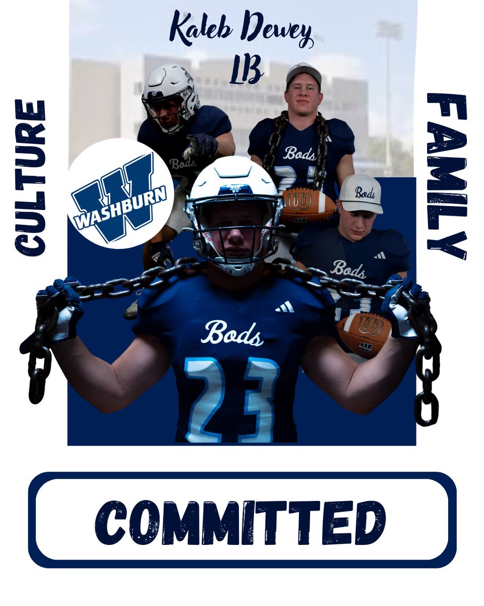 Kaleb Dewey (@deweykaleb24) on Twitter photo After a great visit, I’m blessed to say I’ve received an offer from <a href="/IchabodFTBL/">Washburn Football</a>. Then after talking with family and coaches I’ve decided to commit to Washburn University. <a href="/Zach_Watkins/">Zach Watkins</a> <a href="/CoachKoch_WU/">Kaleb Koch</a> <a href="/cjmurray12/">C.J. Murray</a> <a href="/CoachJesseOwen/">Jesse Owen</a> <a href="/GETrailblazerFB/">Gardner Edgerton Football</a> <a href="/GrindHardKC/">Coach Washington</a> After a great visit, I’m blessed to say I’ve received an offer from <a href="/IchabodFTBL/">Washburn Football</a>. Then after talking with family and coaches I’ve decided to commit to Washburn University. <a href="/Zach_Watkins/">Zach Watkins</a> <a href="/CoachKoch_WU/">Kaleb Koch</a> <a href="/cjmurray12/">C.J. Murray</a> <a href="/CoachJesseOwen/">Jesse Owen</a> <a href="/GETrailblazerFB/">Gardner Edgerton Football</a> <a href="/GrindHardKC/">Coach Washington</a>