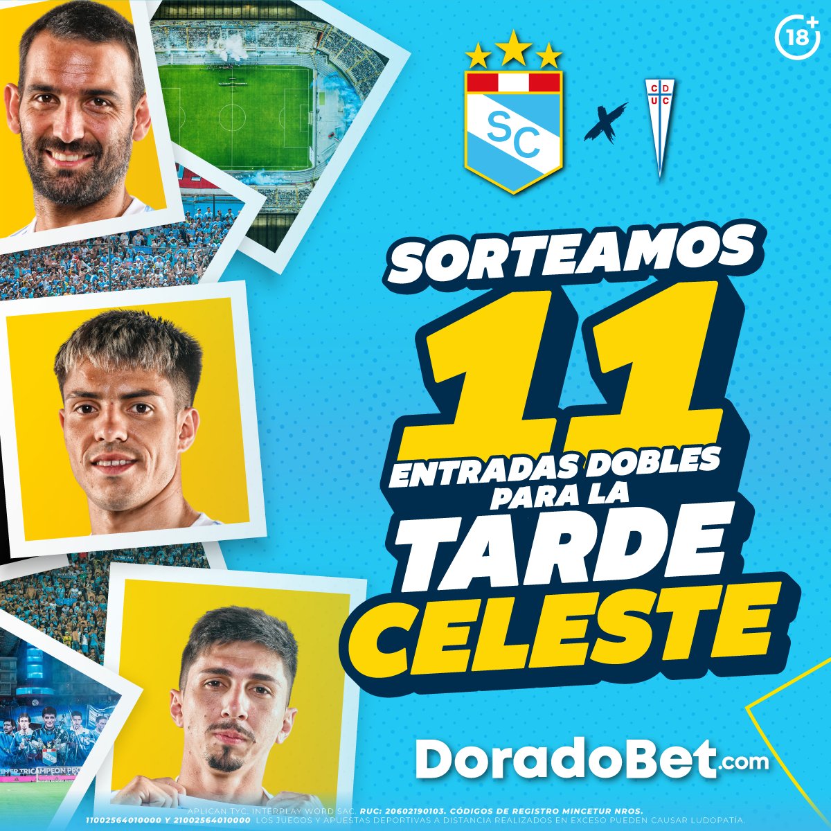 ¡𝗗𝗢𝗥𝗔𝗗𝗢𝗕𝗘𝗧 𝗧𝗘 𝗟𝗟𝗘𝗩𝗔 𝗔𝗟 𝗘𝗦𝗧𝗔𝗗𝗜𝗢!💙🏟

1. Síguenos.
2. Haz RT y etiqueta a la persona que te acompañaría.

🔒Cierre del sorteo: jueves 16/01 - 12 pm.

*Aplican TyC

#DoradoBet #FuerzaCristal