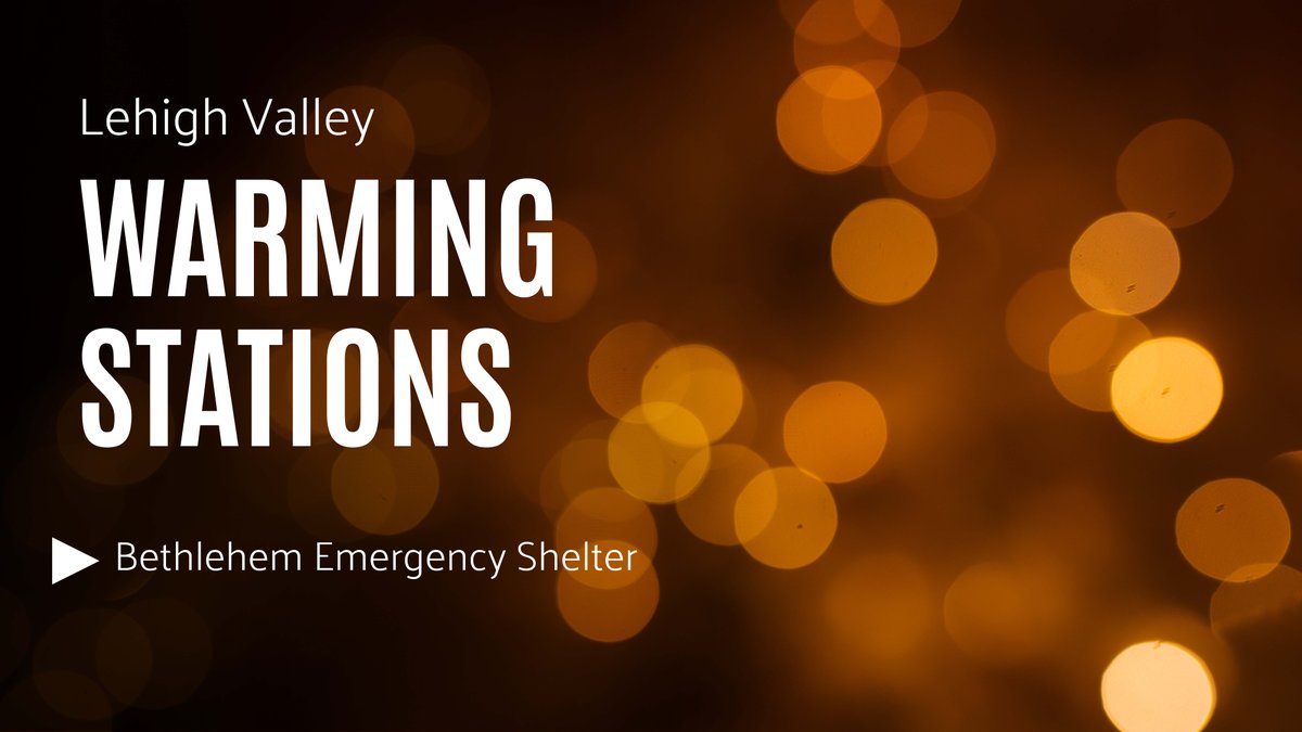Bethlehem Emergency Shelter has been designated as winter warming station.

📅 Open through April 30
🕖 5pm to 7am, daily
🍽️ Dinner will be served &amp; breakfast to go bags 
📍 75 E Market St., Bethlehem, PA 18018

Reach out to <a href="/PA211East/">PA 211 East</a> for additional updates. #LIVEUNITED