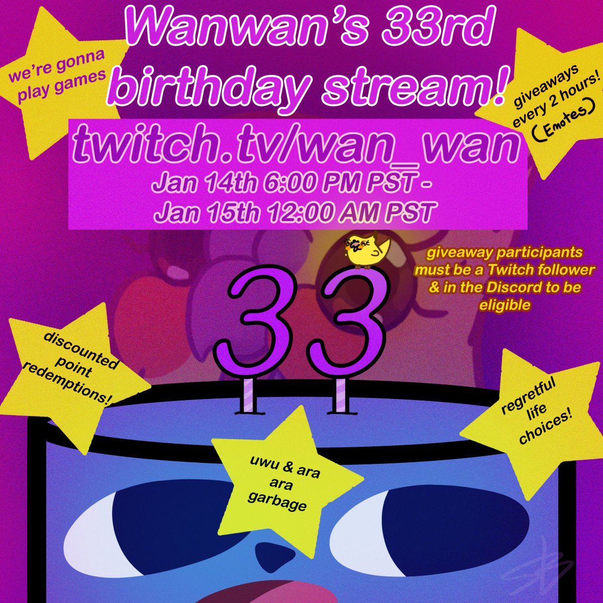 I'm gonna be lvl 33 tomorrow :>

Expecting it to be chill, hoping for it to get kooky-zany-wacko-SILLY