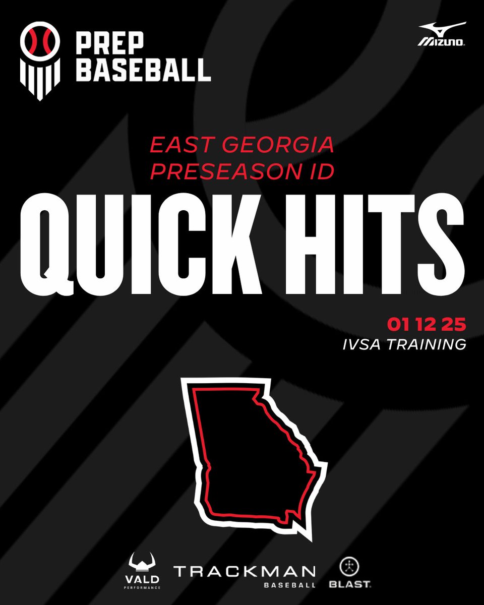 Prep Baseball Georgia (@prepbaseballga) on Twitter photo ๐๐ฎ๐๐ ๐๐ฒ๐ผ๐ฟ๐ด๐ถ๐ฎ ๐ฃ๐ฟ๐ฒ๐๐ฒ๐ฎ๐๐ผ๐ป ๐๐: ๐ค๐๐ถ๐ฐ๐ธ ๐๐ถ๐๐ โก
+ From 102 exit velocities to an uncommitted 2025 up to 89, the #EastGAPreseasonID was action packed. See who made an instant impact yesterday at <a href="/IVSA_TRAINING/">IVSA Training</a>
๐ loom.ly/7O-hu40 ๐๐ฎ๐๐ ๐๐ฒ๐ผ๐ฟ๐ด๐ถ๐ฎ ๐ฃ๐ฟ๐ฒ๐๐ฒ๐ฎ๐๐ผ๐ป ๐๐: ๐ค๐๐ถ๐ฐ๐ธ ๐๐ถ๐๐ โก
+ From 102 exit velocities to an uncommitted 2025 up to 89, the #EastGAPreseasonID was action packed. See who made an instant impact yesterday at <a href="/IVSA_TRAINING/">IVSA Training</a>
๐ loom.ly/7O-hu40