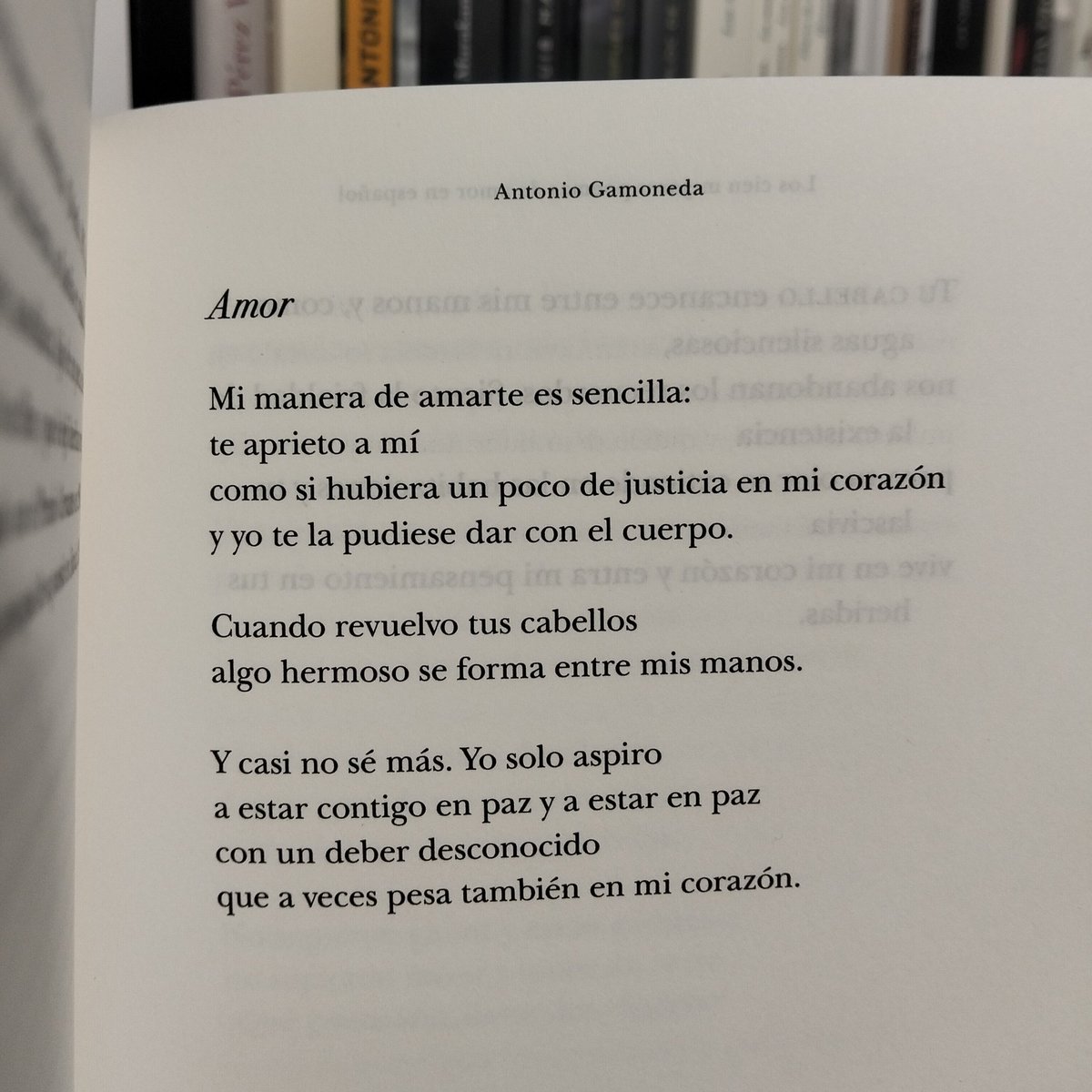 «Yo solo aspiro a estar contigo en paz». Pónganse en pie; es Antonio Gamoneda.
