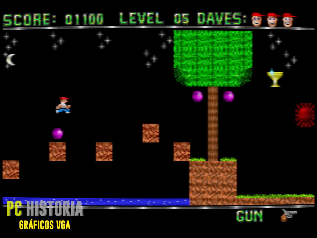 PC__Historia's tweet photo. 🧢 #DANGEROUSDAVE (@romero, 1988) fue un plataformas para #AppleII portado al #IBM #PC en 1990 por el propio Romero y publicado por #Softdisk. Ayuda a Dave a recuperar sus trofeos en un abandonado escondite pirata. ¡Diez desafiantes niveles para un título la mar de divertido!