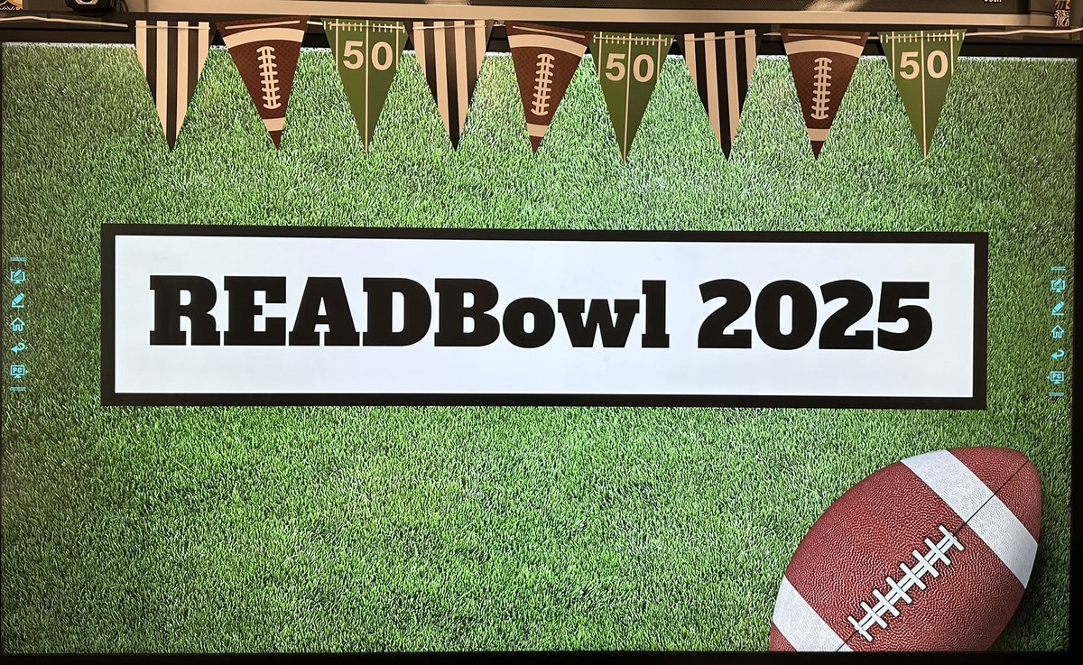 Game On! 🏈 We are ready to compete in the @ReadWithMalcome #READBowl! 📕  Ms. Caporale and Ms. Garcia’s 4th grade classes are excited and ready to compete for the #WorldChampionship of #Reading.