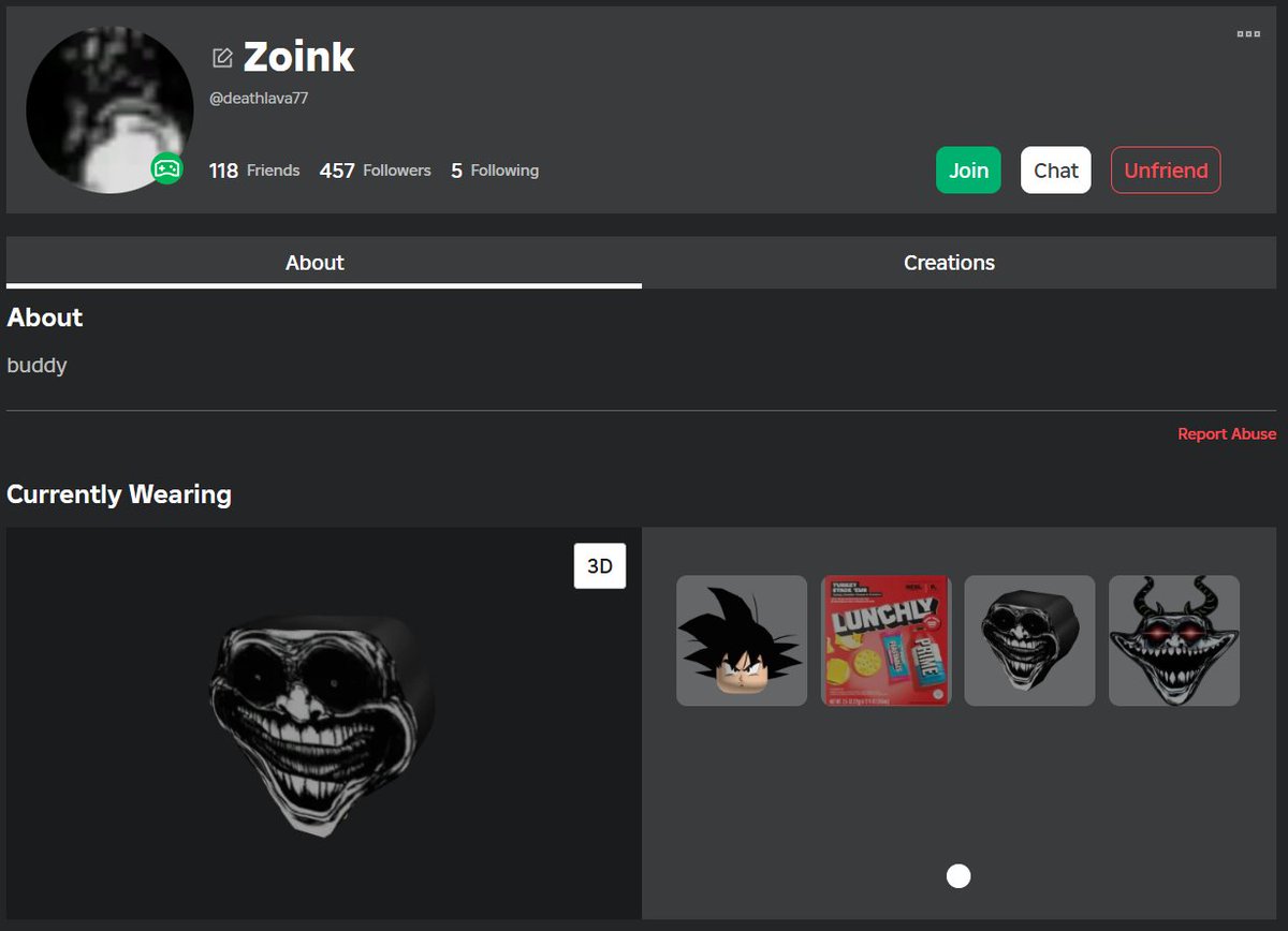 vortroxx's tweet image. Gave this dude 10k robux and this is the first outfit he makes