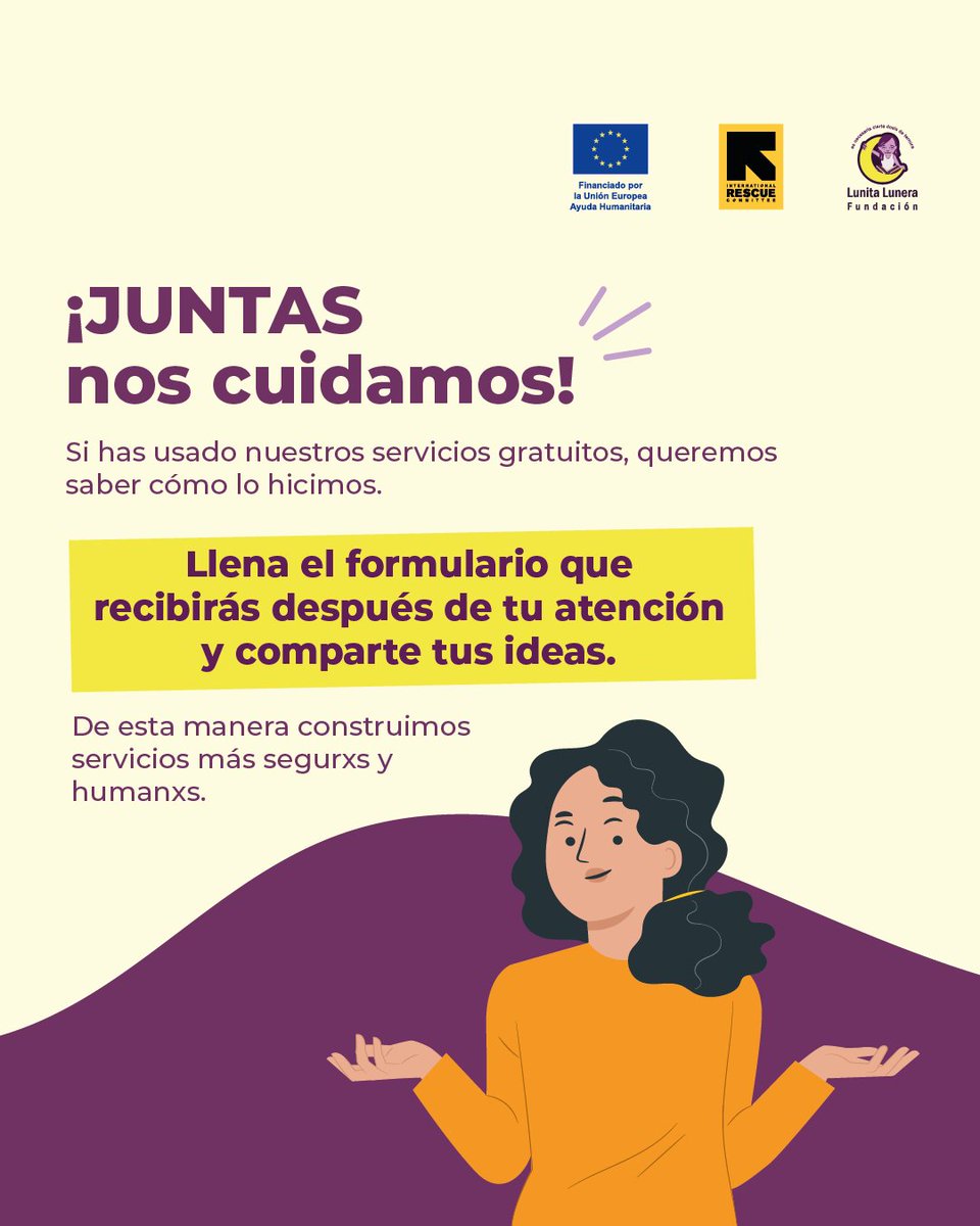 ¿Has accedido a los servicios de la #Fululu 🌙?

📍Recuerda, al finalizar cada atención recibirás un formulario en el que podrás dejarnos tu opinión para ayudarnos a mejorar lo que hacemos🌈.

📲 Si tienes preguntas o necesitas orientación, estamos aquí para ti