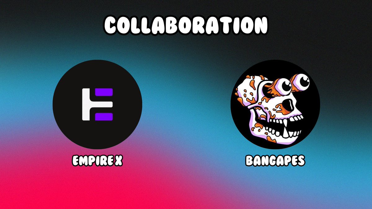 Exciting collaboration with <a href="/BangApesNFT/">BangApes</a> ! Want to win? 

Follow <a href="/BangApesNFT/">BangApes</a> &amp; <a href="/theempirex/">javier</a>

Like &amp; Retweet this post 

Join Discord and secure your chance at the giveaway 🎉