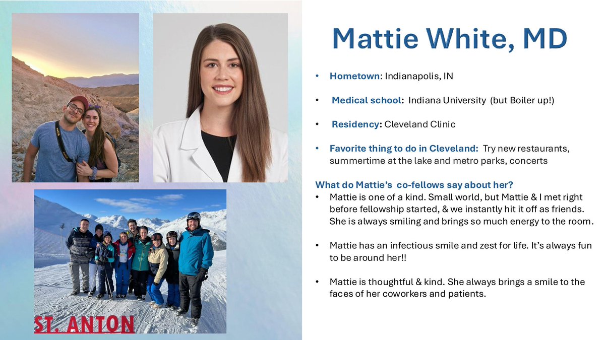 CCF GI Fellowship (@ccf_gifellows) on Twitter photo It’s January & it’s time to resume our fellow spotlights💃🏻 featuring Dr. <a href="/mattie_md/">Mattie White, MD</a> 🤩 <a href="/JPAchkarMD/">Jean-Paul Achkar</a> <a href="/Ari_G_MD/">Ari Garber MD, EdD</a> <a href="/Natalie_Farha/">Natalie Farha</a> <a href="/SFirkins_MD/">Stephen Firkins, MD</a> <a href="/Chatterjee_MD/">Arjun Chatterjee</a> <a href="/MRegueiroMD/">Miguel Regueiro</a> <a href="/MichelleKimMD/">Michelle Kim</a> <a href="/AbdulAhmedMD/">Abdul Ahmed, MD</a> <a href="/akashkhurana_/">Akash Khurana, MD</a> <a href="/JP_Park_MD/">JP Park</a> <a href="/XiaoliangWangMD/">Xiaoliang Wang</a> <a href="/HishamWehbeMD/">Hisham Wehbe</a> It’s January & it’s time to resume our fellow spotlights💃🏻 featuring Dr. <a href="/mattie_md/">Mattie White, MD</a> 🤩 <a href="/JPAchkarMD/">Jean-Paul Achkar</a> <a href="/Ari_G_MD/">Ari Garber MD, EdD</a> <a href="/Natalie_Farha/">Natalie Farha</a> <a href="/SFirkins_MD/">Stephen Firkins, MD</a> <a href="/Chatterjee_MD/">Arjun Chatterjee</a> <a href="/MRegueiroMD/">Miguel Regueiro</a> <a href="/MichelleKimMD/">Michelle Kim</a> <a href="/AbdulAhmedMD/">Abdul Ahmed, MD</a> <a href="/akashkhurana_/">Akash Khurana, MD</a> <a href="/JP_Park_MD/">JP Park</a> <a href="/XiaoliangWangMD/">Xiaoliang Wang</a> <a href="/HishamWehbeMD/">Hisham Wehbe</a>