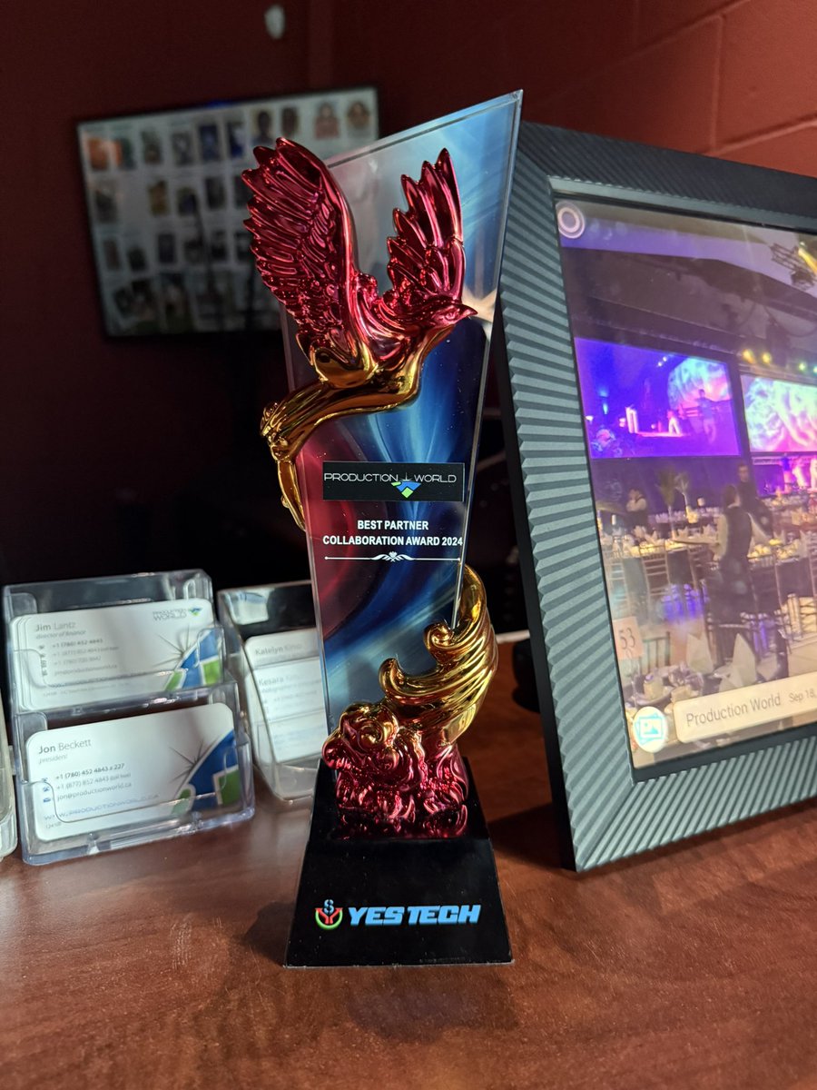 JonBeckett2's tweet image. Our #LedWall partners @YESTECH_LED sent us this award today
Much appreciated!
Do you have a project coming up that could use a large led wall
Give us a call 
#WeGotWall 
@productionworld