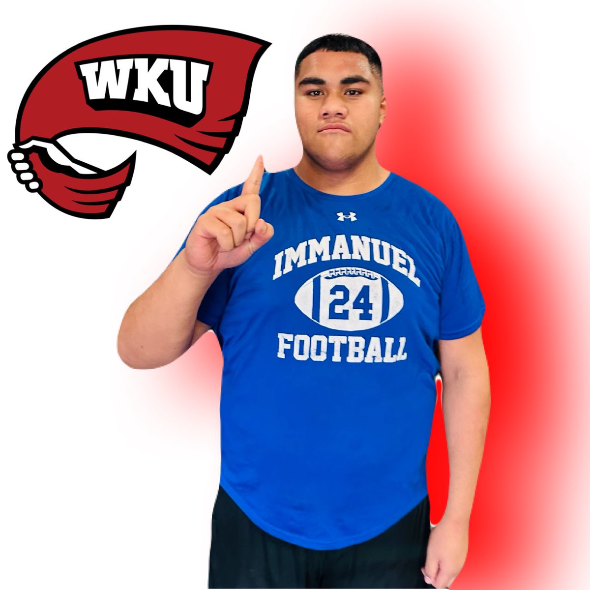 Honorable mention:  Mr. Tipi Aloua has received a D1 scholarship offer from Western Kentucky!  Excited to see what God has in store!
#Believe #ToGodbetheglory
