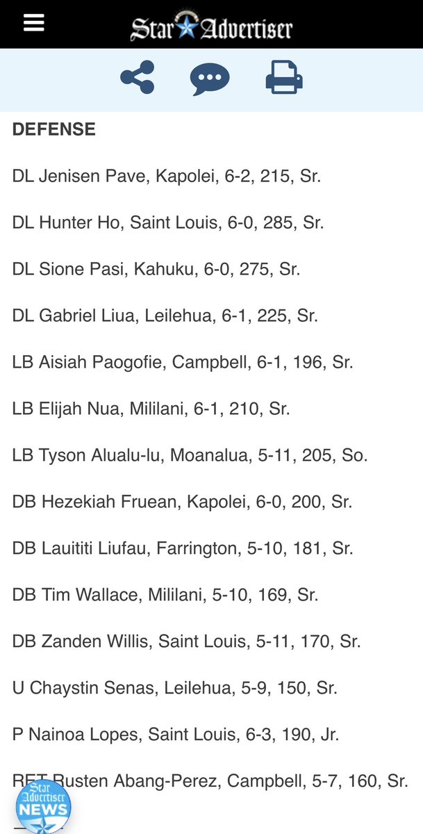 Hunter Tahitoa Ho (@huntertahitoa) on Twitter photo Grateful to be selected to the <a href="/StarAdvertiser/">Star-Advertiser</a> ALL-STATE FOOTBALL TEAM 🙏🏾🙌🏾
Congrats to all the 808 boys; it’s an honor to be considered one of the best DL in the state of Hawaii & listed alongside these legends. Grateful to be selected to the <a href="/StarAdvertiser/">Star-Advertiser</a> ALL-STATE FOOTBALL TEAM 🙏🏾🙌🏾
Congrats to all the 808 boys; it’s an honor to be considered one of the best DL in the state of Hawaii & listed alongside these legends.