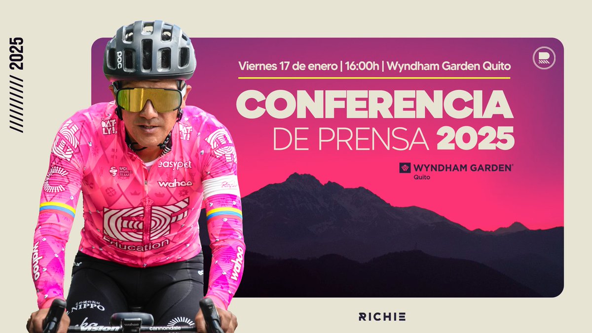 RichardCarapazM's tweet image. 🎙️ Rueda de prensa para los medios de comunicación
📅 Viernes 17 de enero a las 16:00h
📍Wyndham Garden Quito
Para registrarse, envíen un correo a contacto@richardcarapaz.com indicando su medio de comunicación y el número de personas que asistirán.