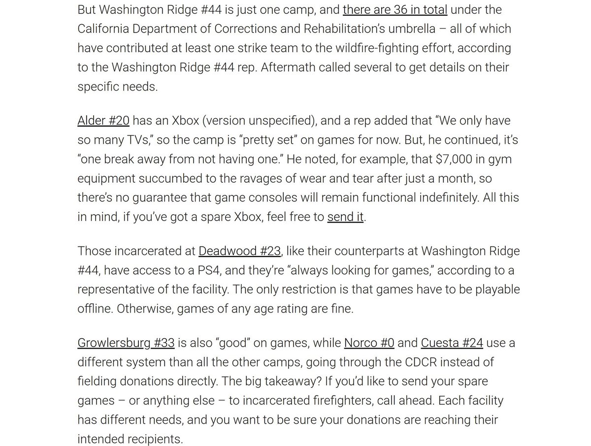 Vahn16's tweet photo. over the weekend, streamers @hasanthehun and @carolinekwan interviewed incarcerated firefighters in socal, who revealed that video games make their lives more bearable. their camp has since been "inundated" with games. but you can still help in other ways

https://t.co/zu76mM4Tui https://t.co/JiHsnTH0M2