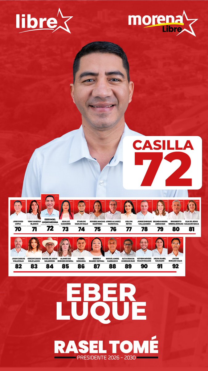 eberluque's tweet image. Somos el cambio 
Somos la esperanza 🕊️ 
Somos la fuerza 💪 
Somos Humanistas
Marca ✅ casillas 70 a la 92 
Rasel Tomé presidente
