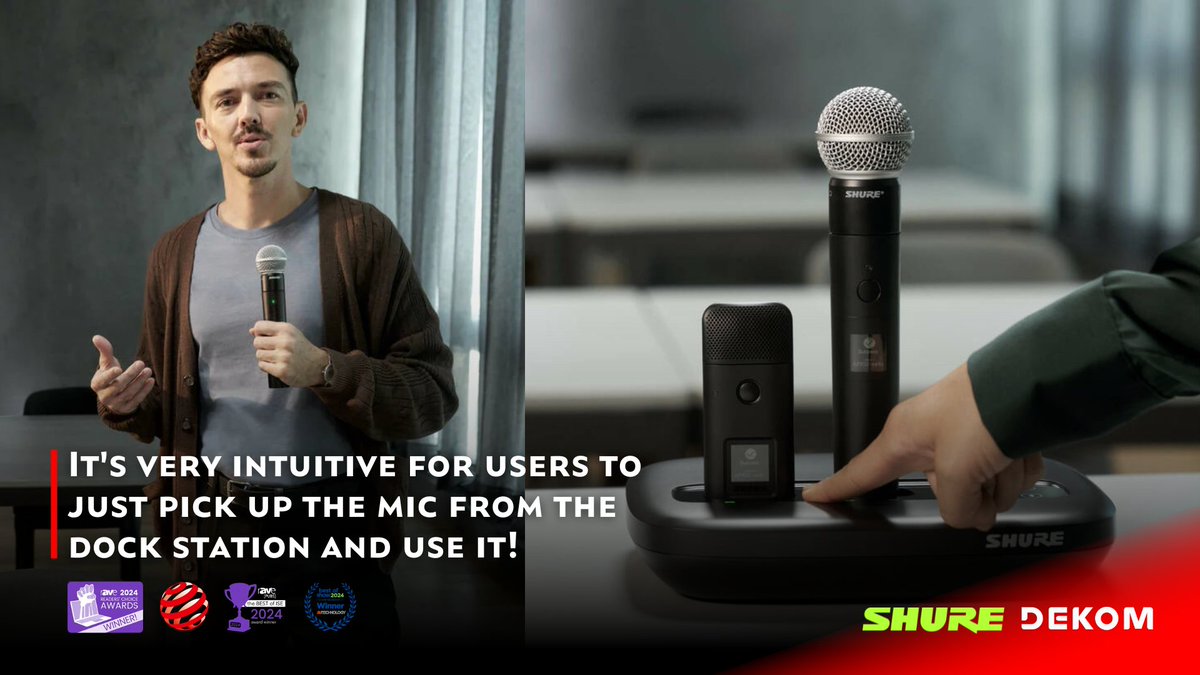 DEKOMSystems's tweet photo. All you needed to know about award-winning wireless microphone system - @shure MXW neXt 2🏆

This system is more than just a wireless microphone; it's a four-in-one audio solution for your hybrid environment.

📌Explore here https://t.co/GOkmXS5cZQ https://t.co/t7itcm1zSA