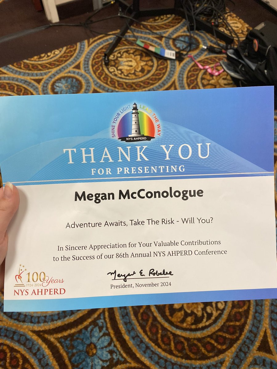 Throw back to November when I attended my first NYS AHPERD conference. I was lucky enough to present “Adventure Awaits — Take The Risk” with a few peers and Professor! It was an amazing experience to say the least. Can’t wait for next year!!! <a href="/NYSAHPERD/">NYS AHPERD</a>