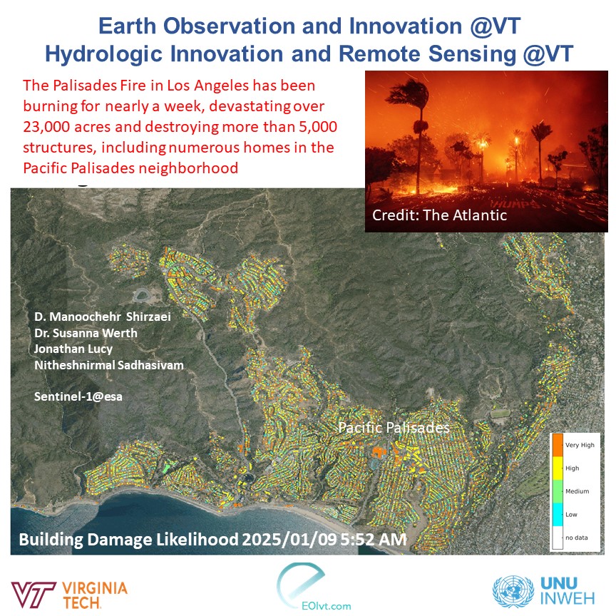 Manoochehr Shirzaei (@shirzaei) on Twitter photo *** EVENT SPOTLIGHT ***
#PalisadesFire in #LA has been burning for nearly a week! our hearts go to those lost properties and lives!
<a href="/EOI_lab/">Earth Observation & Innovation @VT</a> we use cutting-edge #satellite technology and #AI to track fire #damage to buildings in near-real time.
<a href="/vtgeosciences/">Geosciences at VT</a> <a href="/VT_Science/">Virginia Tech Science</a> *** EVENT SPOTLIGHT ***
#PalisadesFire in #LA has been burning for nearly a week! our hearts go to those lost properties and lives!
<a href="/EOI_lab/">Earth Observation & Innovation @VT</a> we use cutting-edge #satellite technology and #AI to track fire #damage to buildings in near-real time.
<a href="/vtgeosciences/">Geosciences at VT</a> <a href="/VT_Science/">Virginia Tech Science</a>