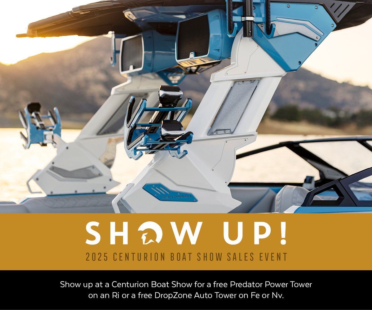 Show Up! Enjoy an exclusive VIP Experience at a Centurion Boats participating boat show near you! Secure your spot now with the link in our bio for a VIP package and personalized walk through with your local dealer, plus exclusive boat show promotions!