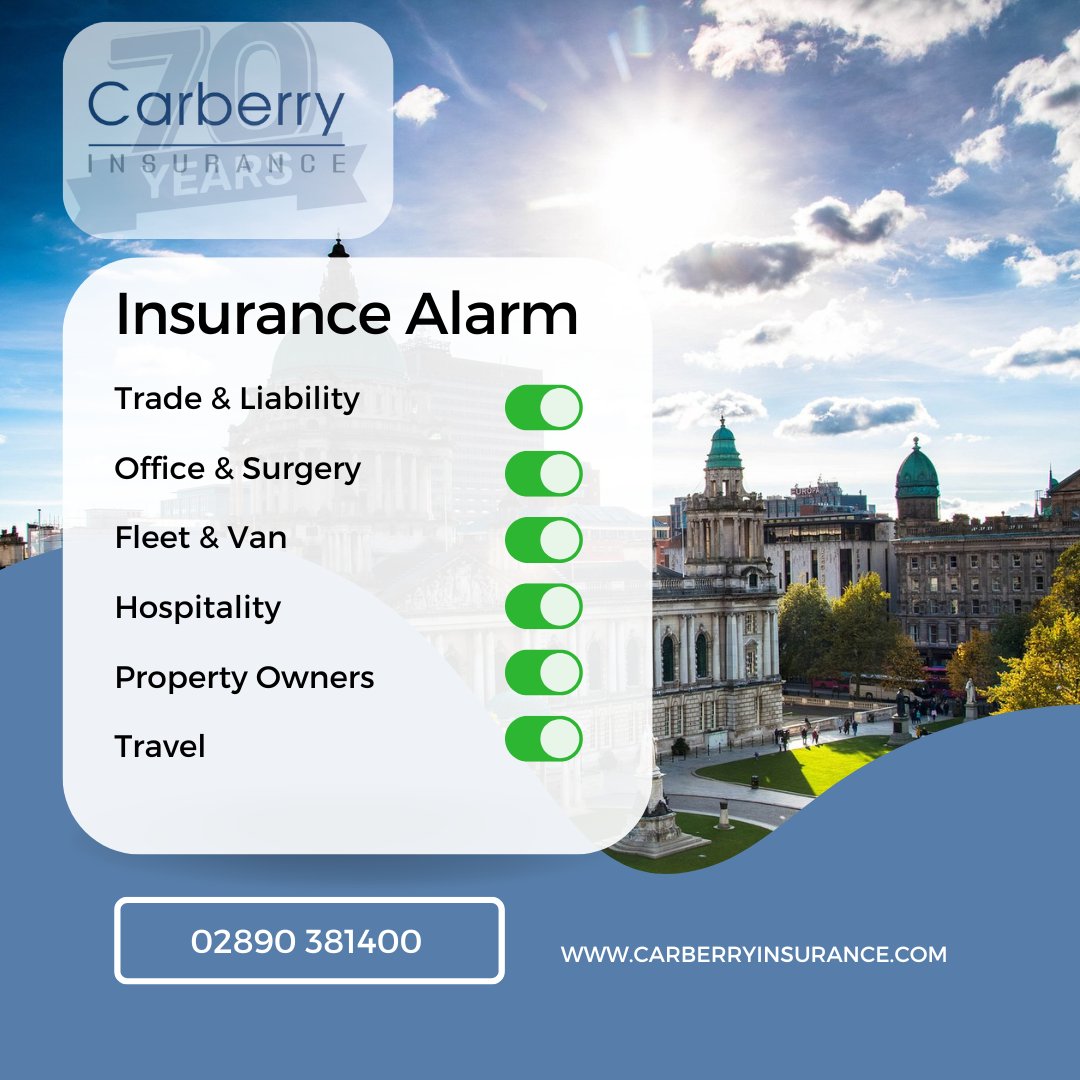 For 70 Years Carberry &amp; Co Insurance Brokers have been looking after Businesses and Families right across Northern Ireland.

Generations have trusted us, you should too | 02890 381400

carberryinsurance.com