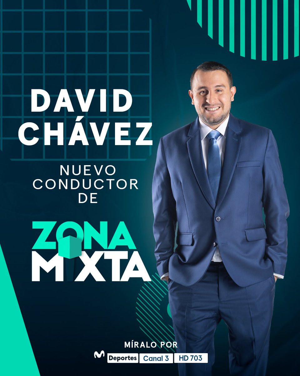 Movistar Deportes (@movistardeporpe) on Twitter photo ¡David Chávez es el nuevo conductor de #ZonaMixtaNoticias! 🤩🗞
Desde esta noche, <a href="/davidchavez64/">David Chavez</a> se incorpora permanentemente como conductor del noticiero más completo del deporte nacional e internacional. 🔝
🖥 003 / 703 HD de Movistar TV ¡David Chávez es el nuevo conductor de #ZonaMixtaNoticias! 🤩🗞
Desde esta noche, <a href="/davidchavez64/">David Chavez</a> se incorpora permanentemente como conductor del noticiero más completo del deporte nacional e internacional. 🔝
🖥 003 / 703 HD de Movistar TV