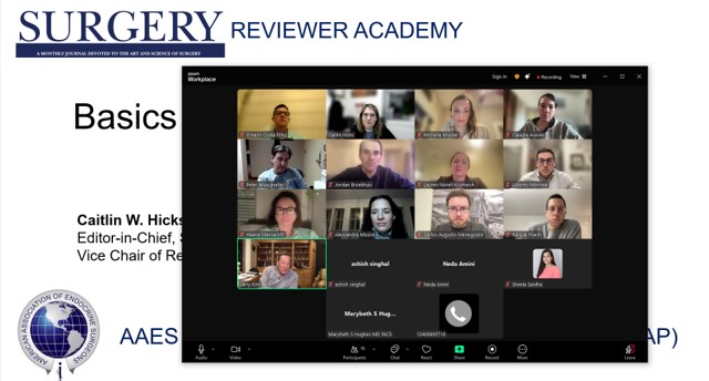 CaitlinWHicks's tweet photo. We had our first joint @SurgJournal @TheAAES #ReviewerAcademy session for this year's cohort tonight and it was awesome. Always inspiring to see the enthusiasm and commitment to #PeerReview! @SWexner @SoniaLSugg https://t.co/xRKrtHG8Vi