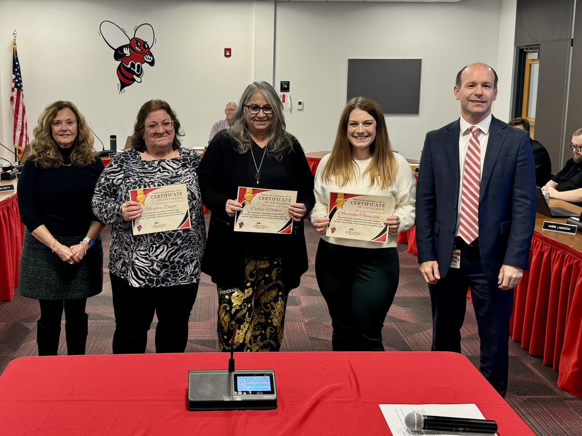 Board of Education Staff Spotlight: The Board of Education recognized and honored three nurses who are being credited for their quick thinking and exceptional care for a Ray Middle School student.

Amanda Thompson, RN 
Debra Walker, RN 
Marjorie (Margie) Duger, RN