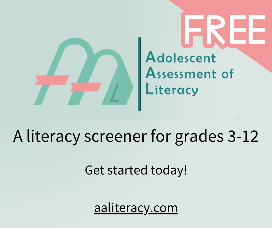 Check out this FREE #literacy screener for grades 3-12! aaliteracy.com
