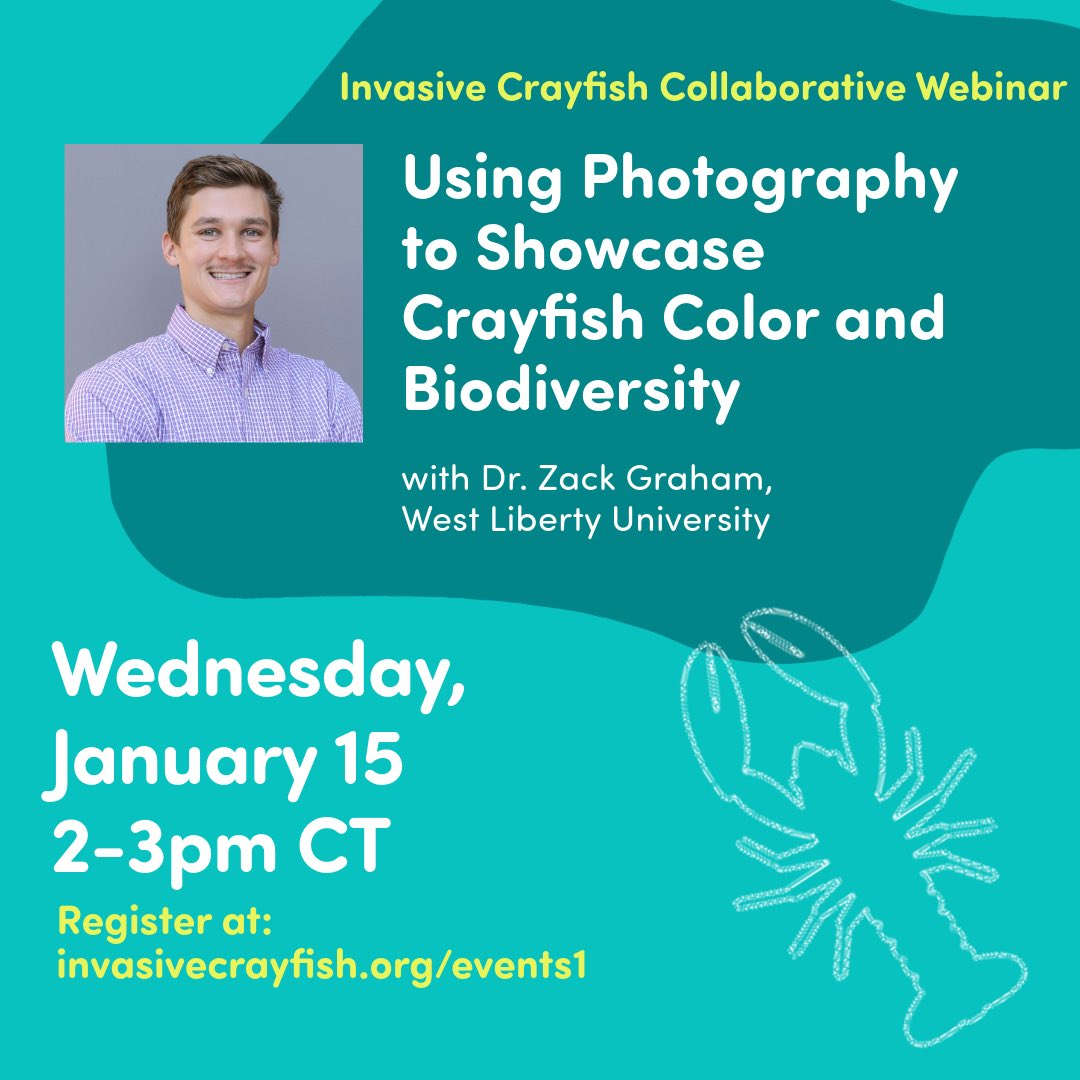 Join ICC for an exciting webinar featuring crayfish biologist Dr. Zack Graham of West Liberty University. Dr. Graham will share his research on crayfish color and discuss how his photography highlights their remarkable and often underappreciated biodiversity. #linkinbio