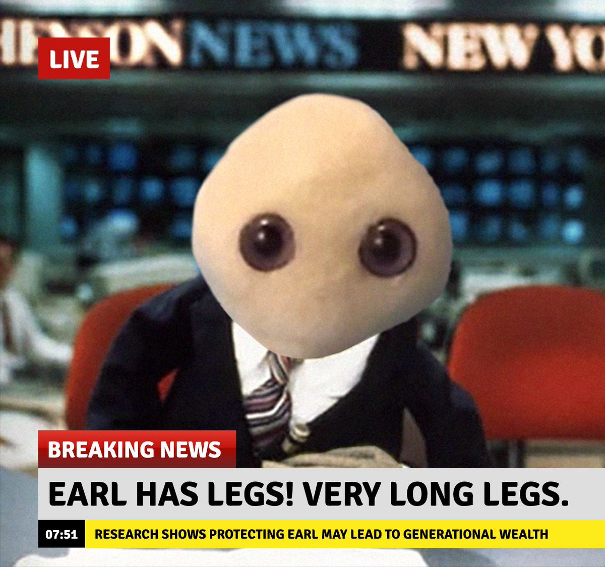 breaking news 

earl has legs! very long legs